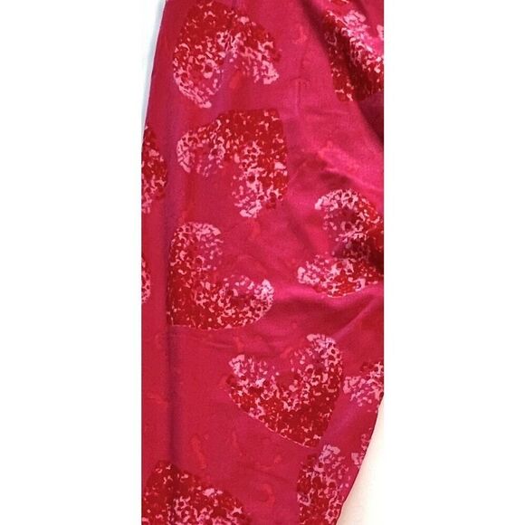 LuLaRoe Valentine's One Size Pink Red Graphic Hearts Soft Leggings 0-10 - Picture 3 of 12